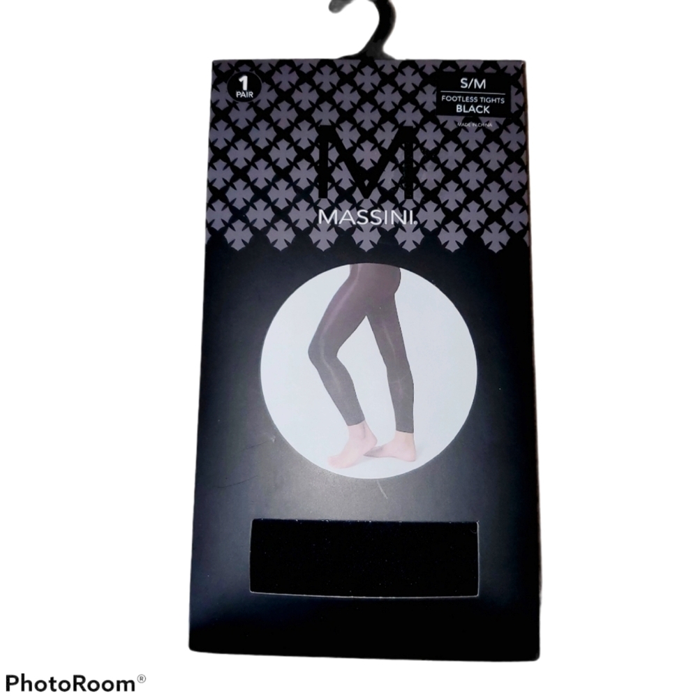 Massini NWT Footless Tights Black 916